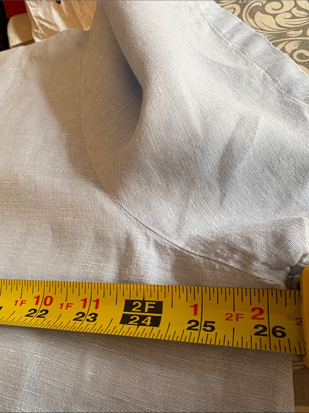 Lord & Taylor Light Blue Linen Short Sleeve Blouse100. Linen - Picture 5 of 6